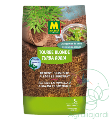 Sustrato ácido Turba rubia 5 litros Masso