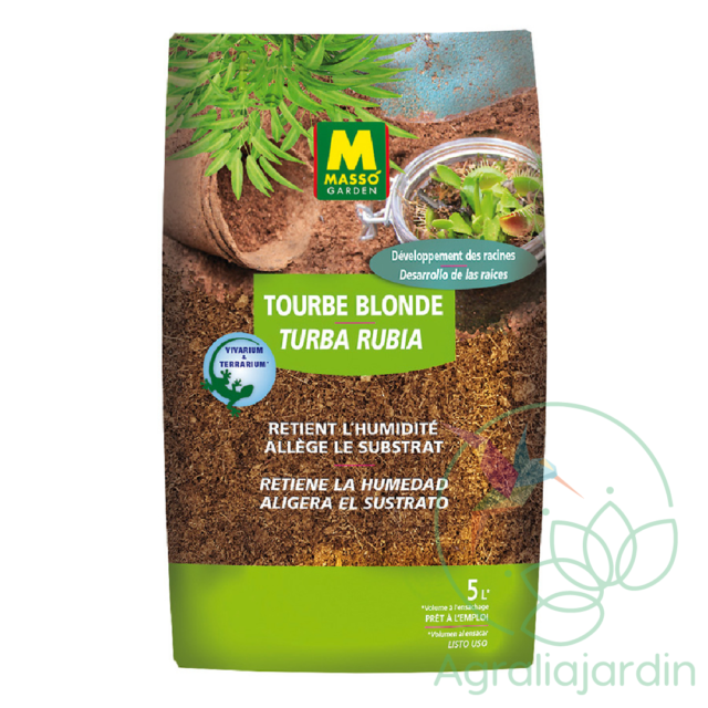 Sustrato ácido Turba rubia 5 litros Masso